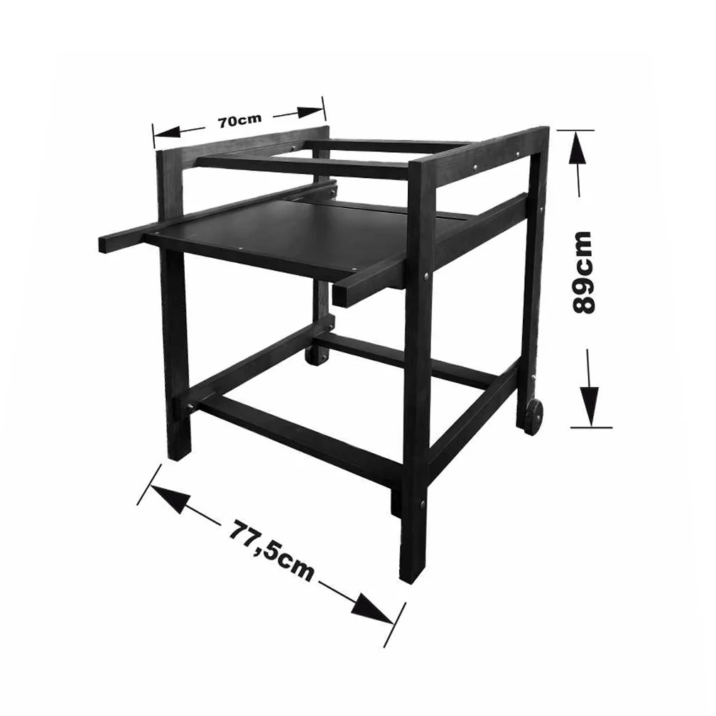 Veloce Pro 70 Holzbackofen schwarz – Ziegelfront Schwarz - Gestell Welt schwarz